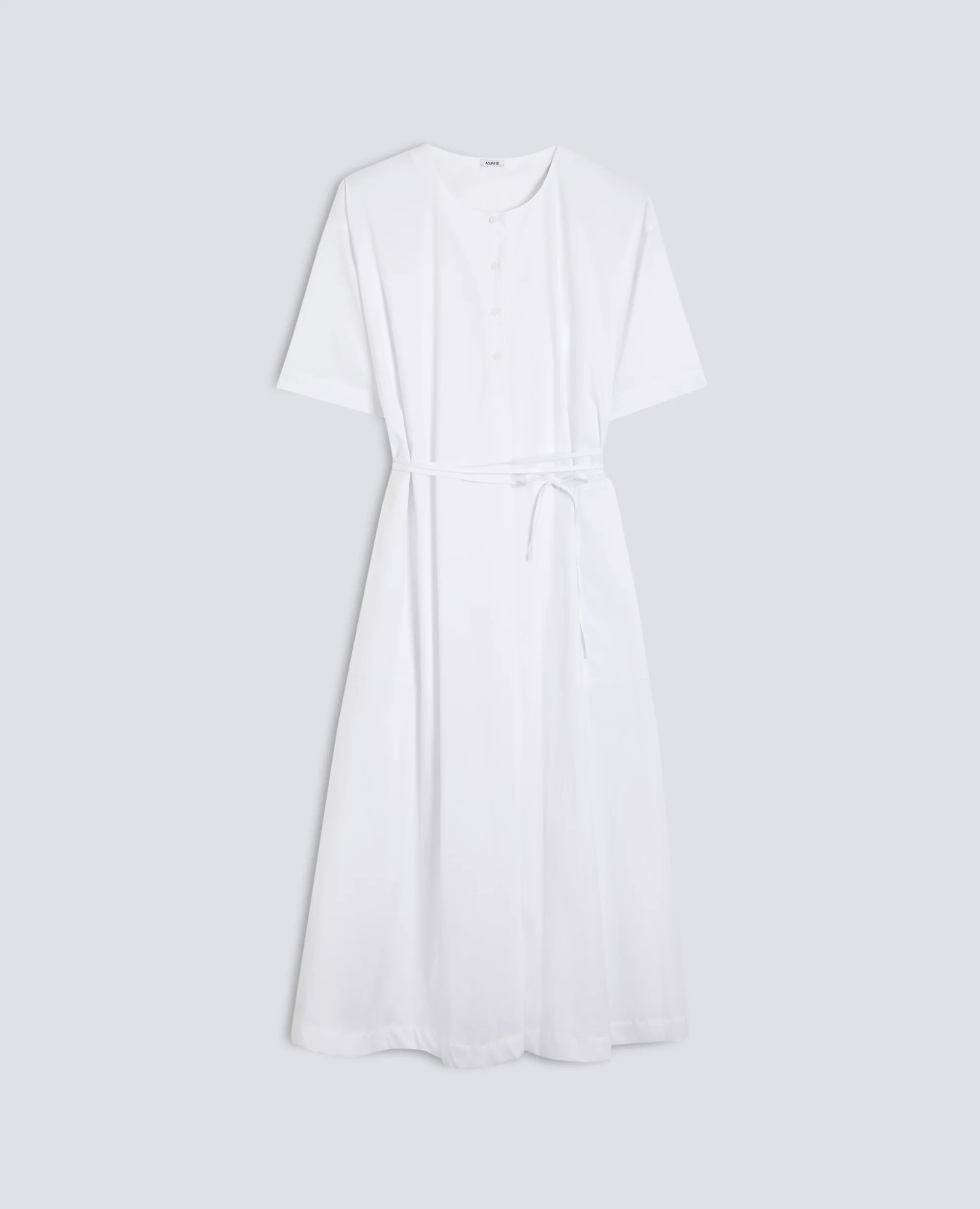 ABITO IN POPELINE DI COTONE E NYLON STRETCH - BIANCO