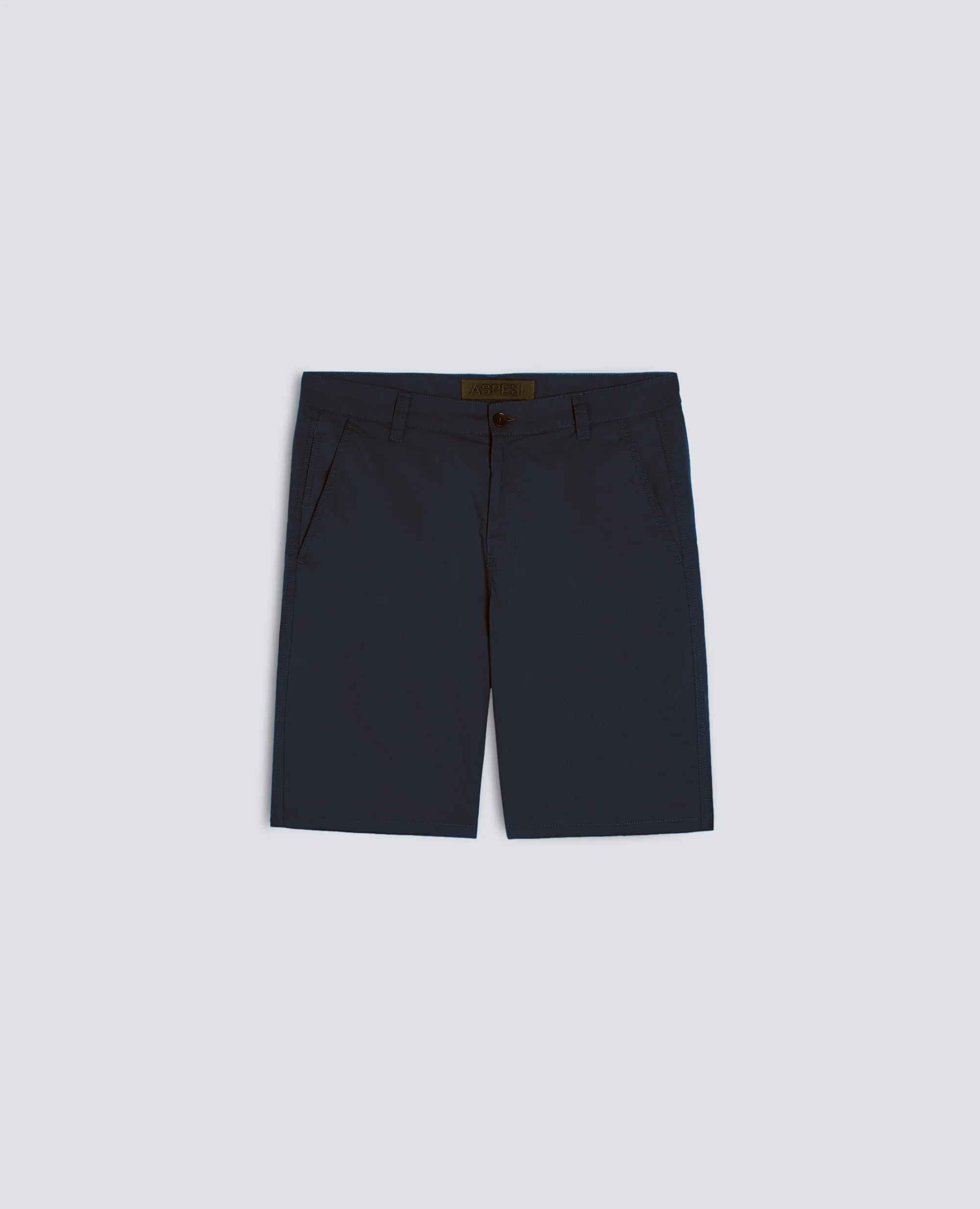 BERMUDA CHINO IN POPELINE DI COTONE E NYLON - NAVY