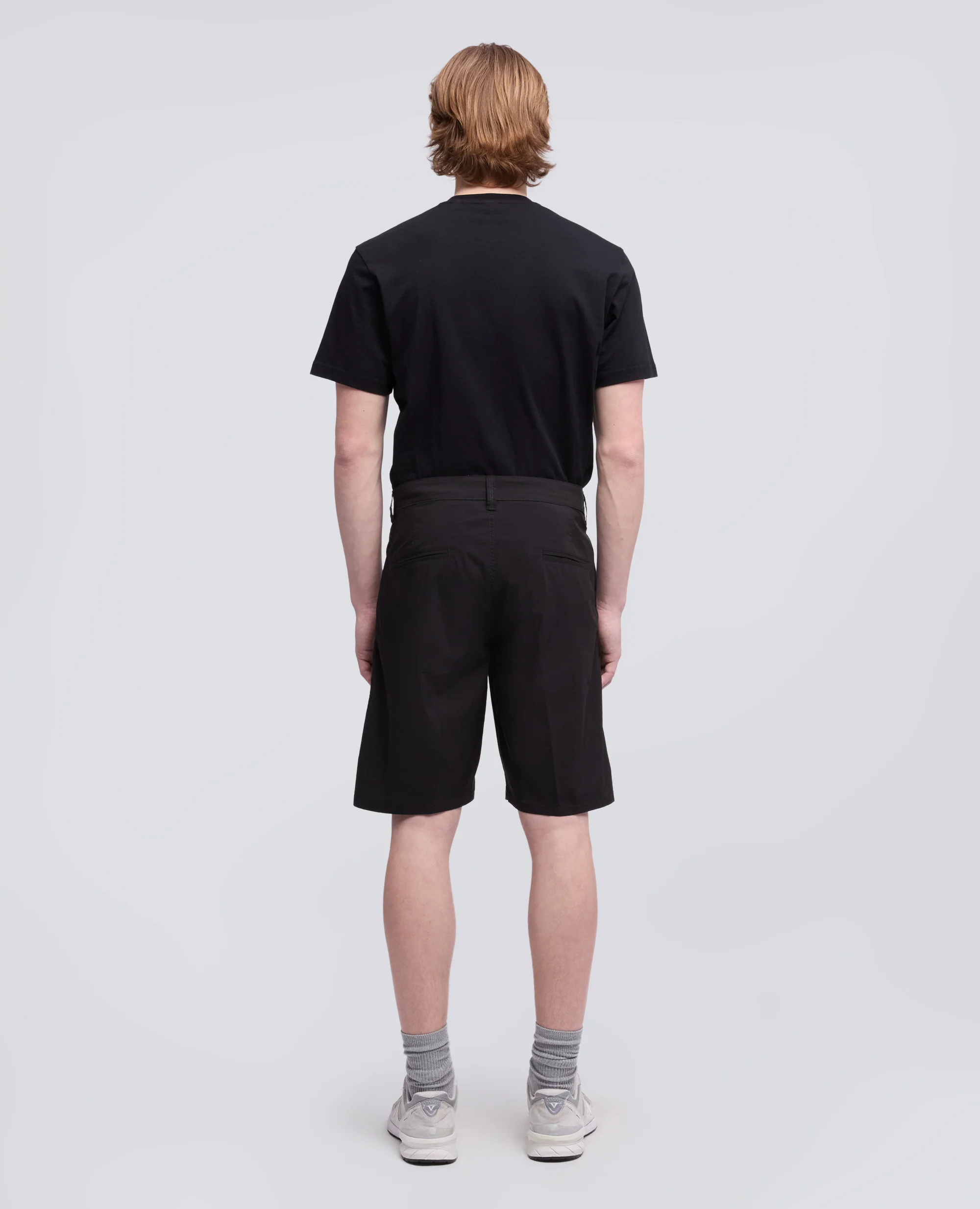 BERMUDA CHINO IN POPELINE DI COTONE E NYLON - NERO - Image 3