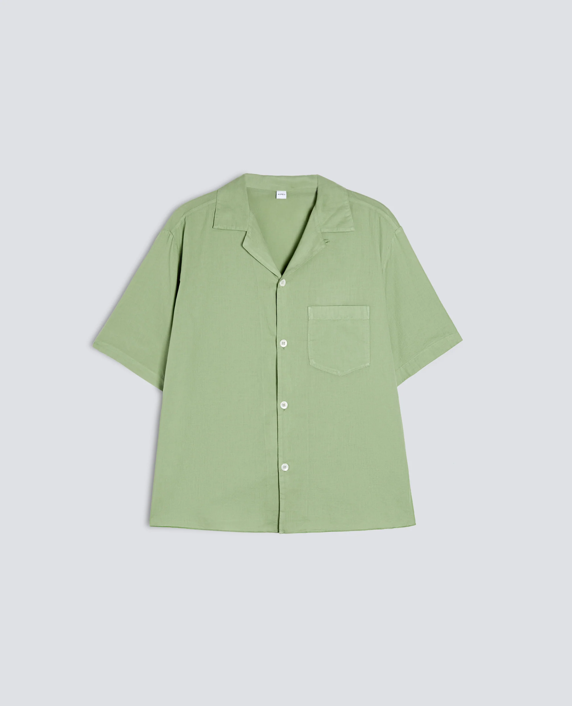 CAMICIA BOWLING IN VOILE DI COTONE - PISTACCHIO