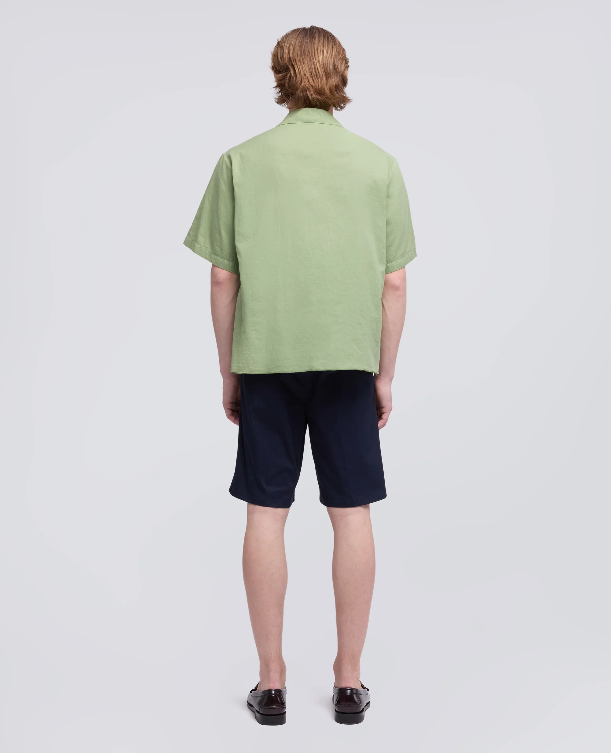 CAMICIA BOWLING IN VOILE DI COTONE - PISTACCHIO - Image 3