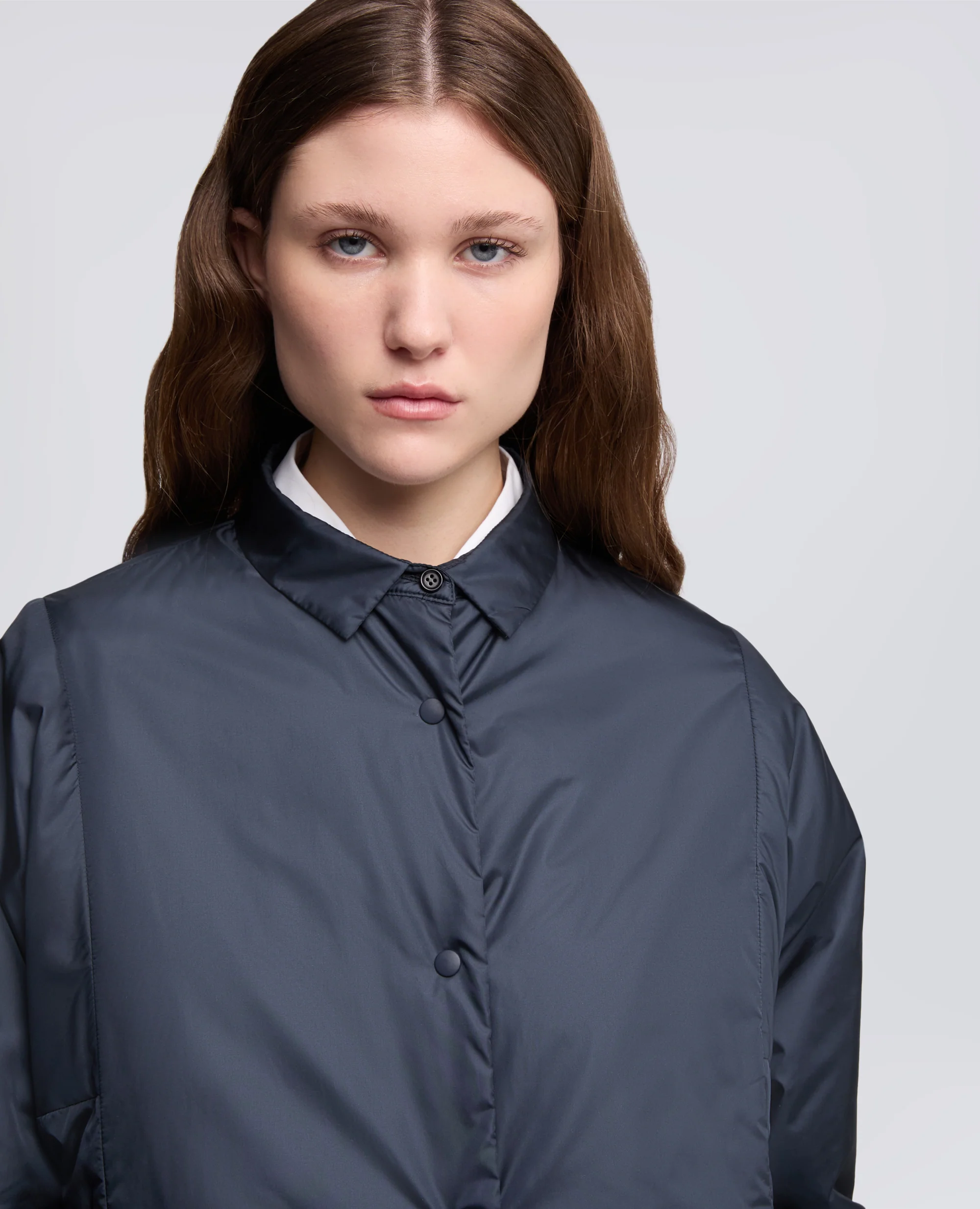 CAMICIA IMBOTTITA IN NYLON - NAVY - Image 4
