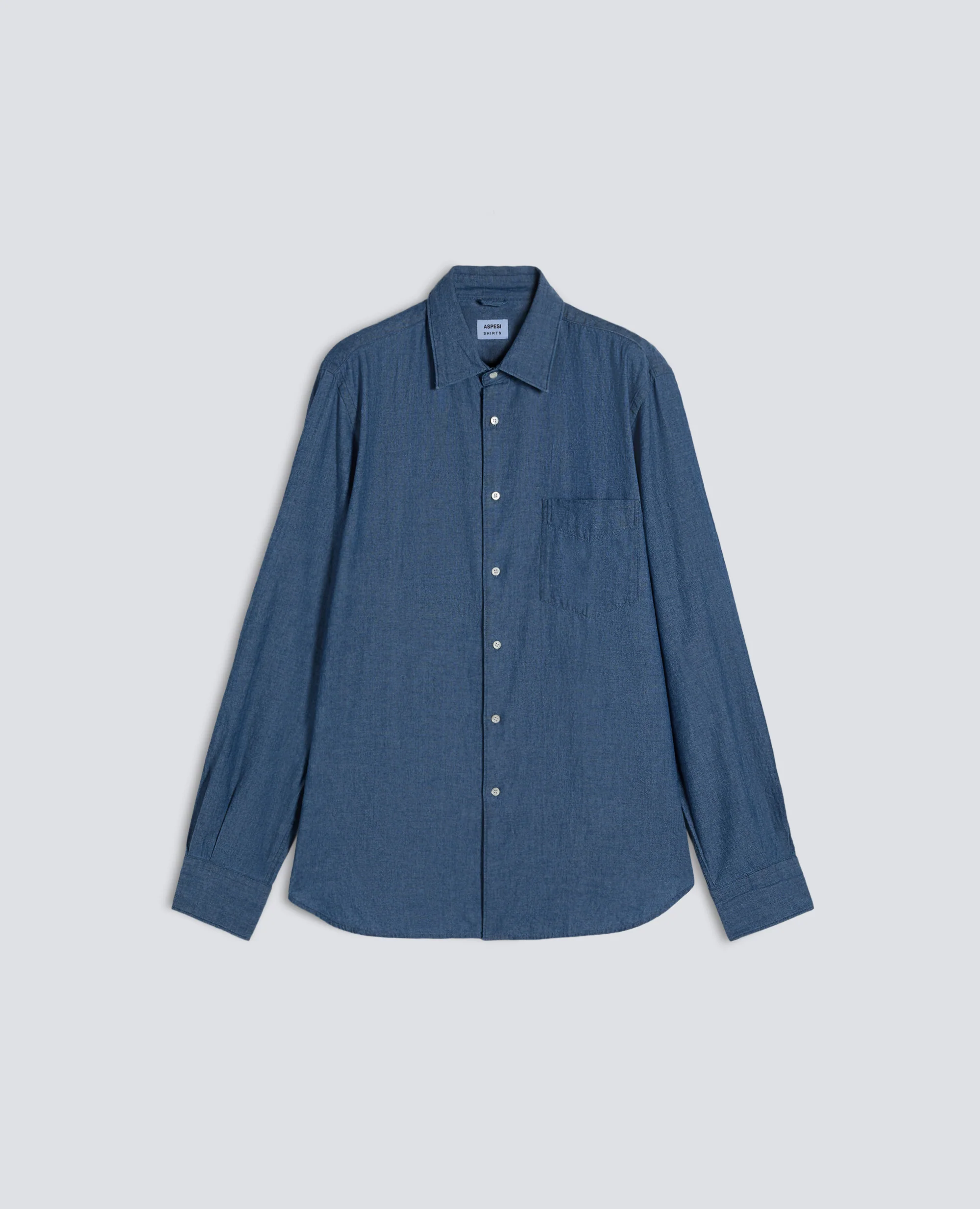 CAMICIA IN CHAMBRAY DI COTONE GIAPPONESE - DENIM MEDIO