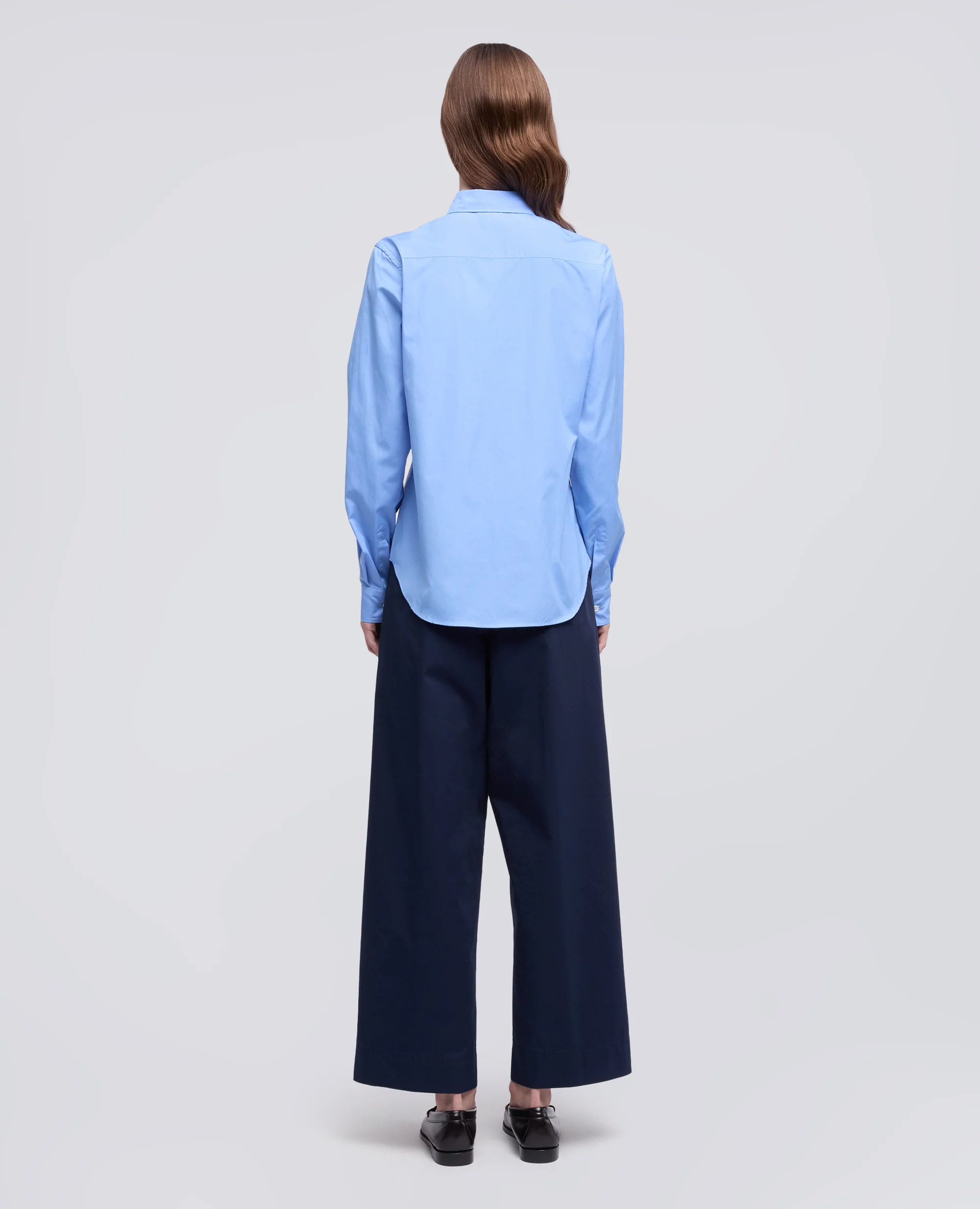 CAMICIA IN POPELINE DI COTONE - AZZURRO - Image 3