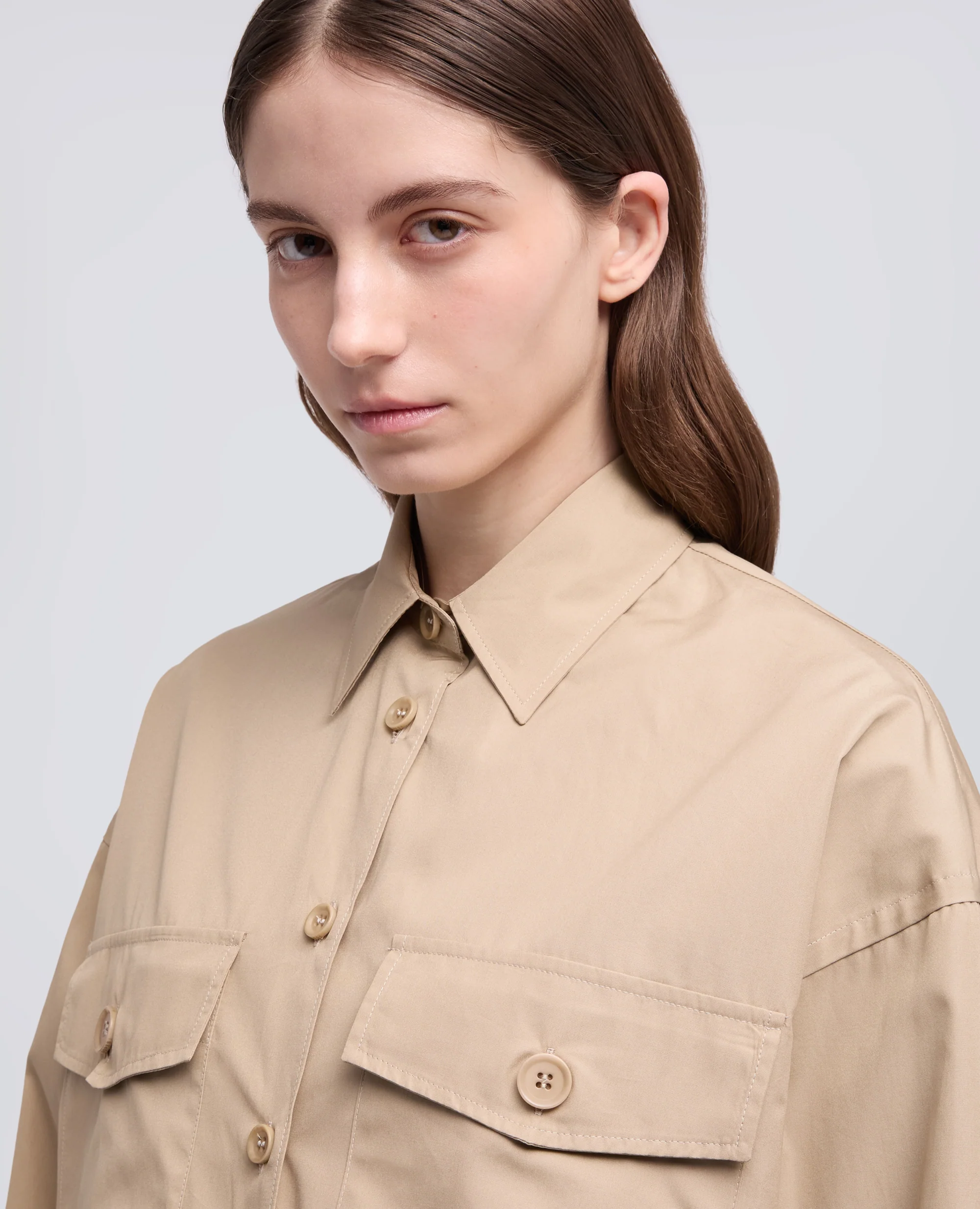 CAMICIA IN POPELINE COTONE TINTO PEZZA - CAPSULE AA - COLONIALE - Image 4