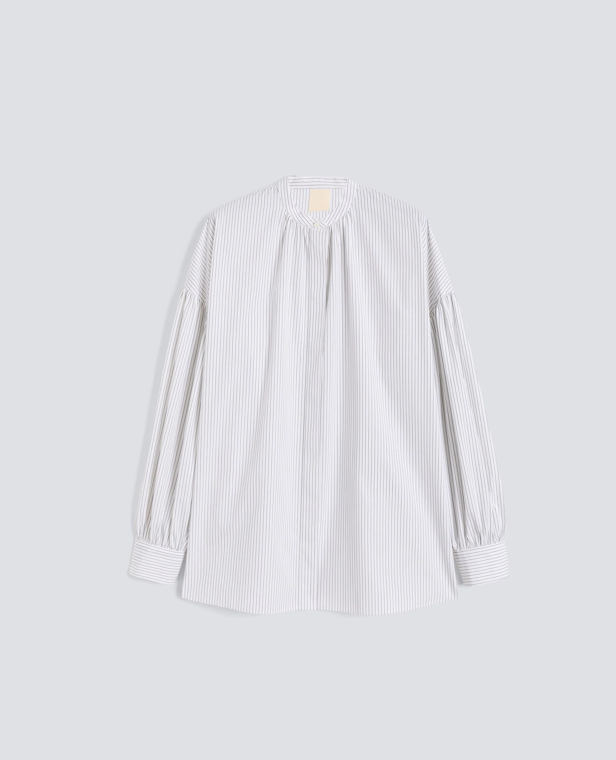 CAMICIA IN POPELINE DI COTONE RIGATO - CAPSULE AA - RIGA NERA