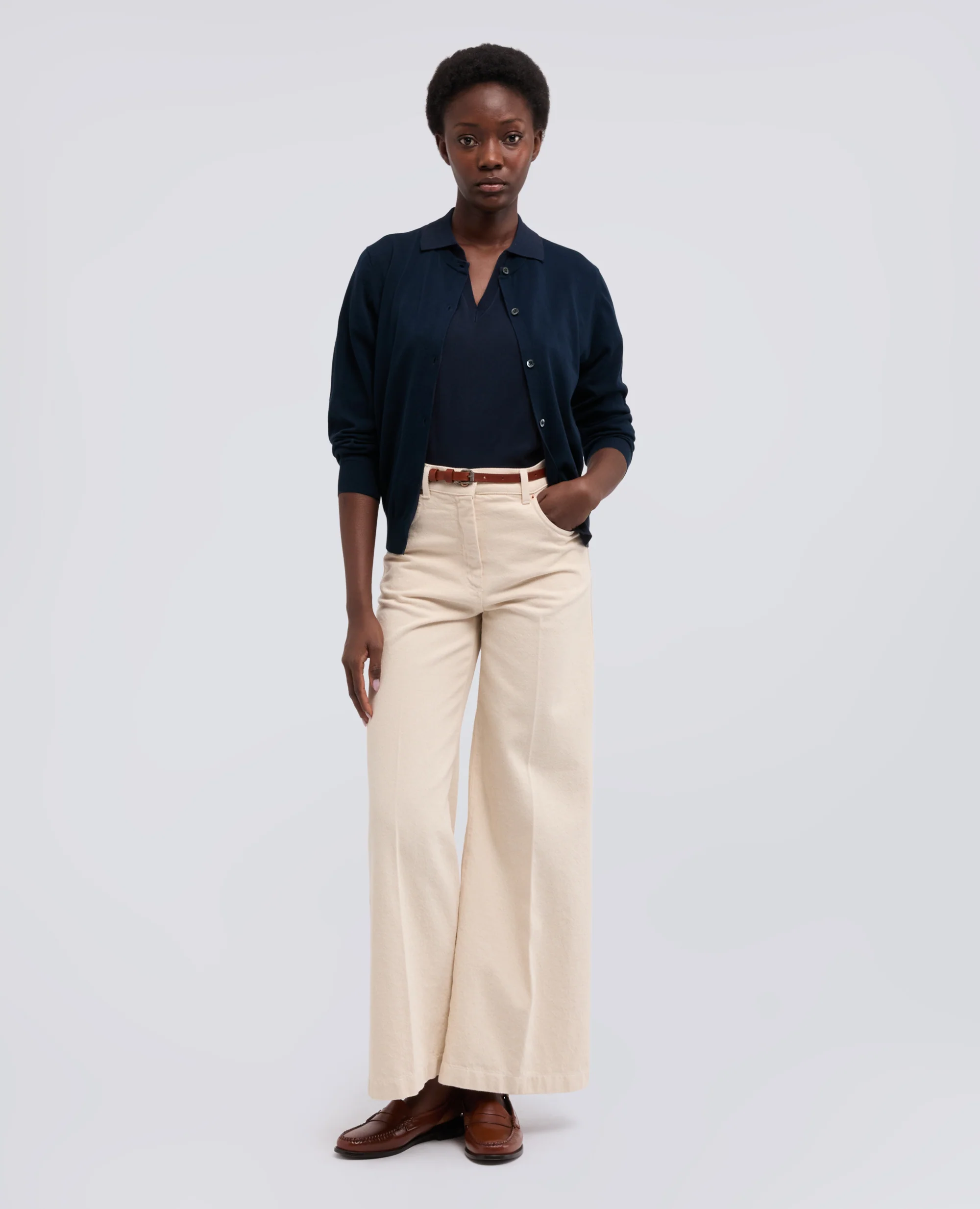 CARGIDAN GIROCOLLO IN COTONE - NAVY - Image 2