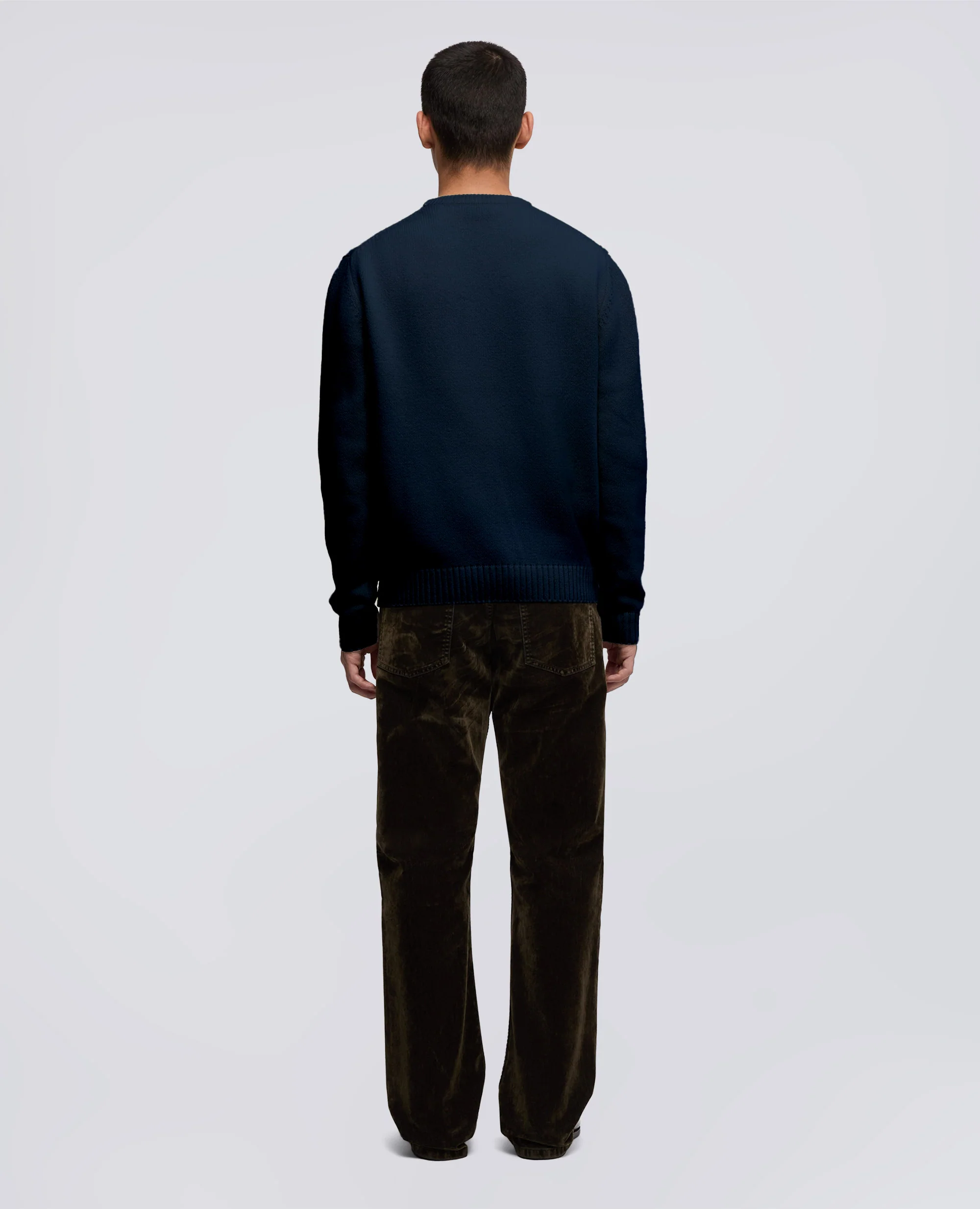 MAGLIA GIROCOLLO IN MISTO LANA - NAVY - Image 3