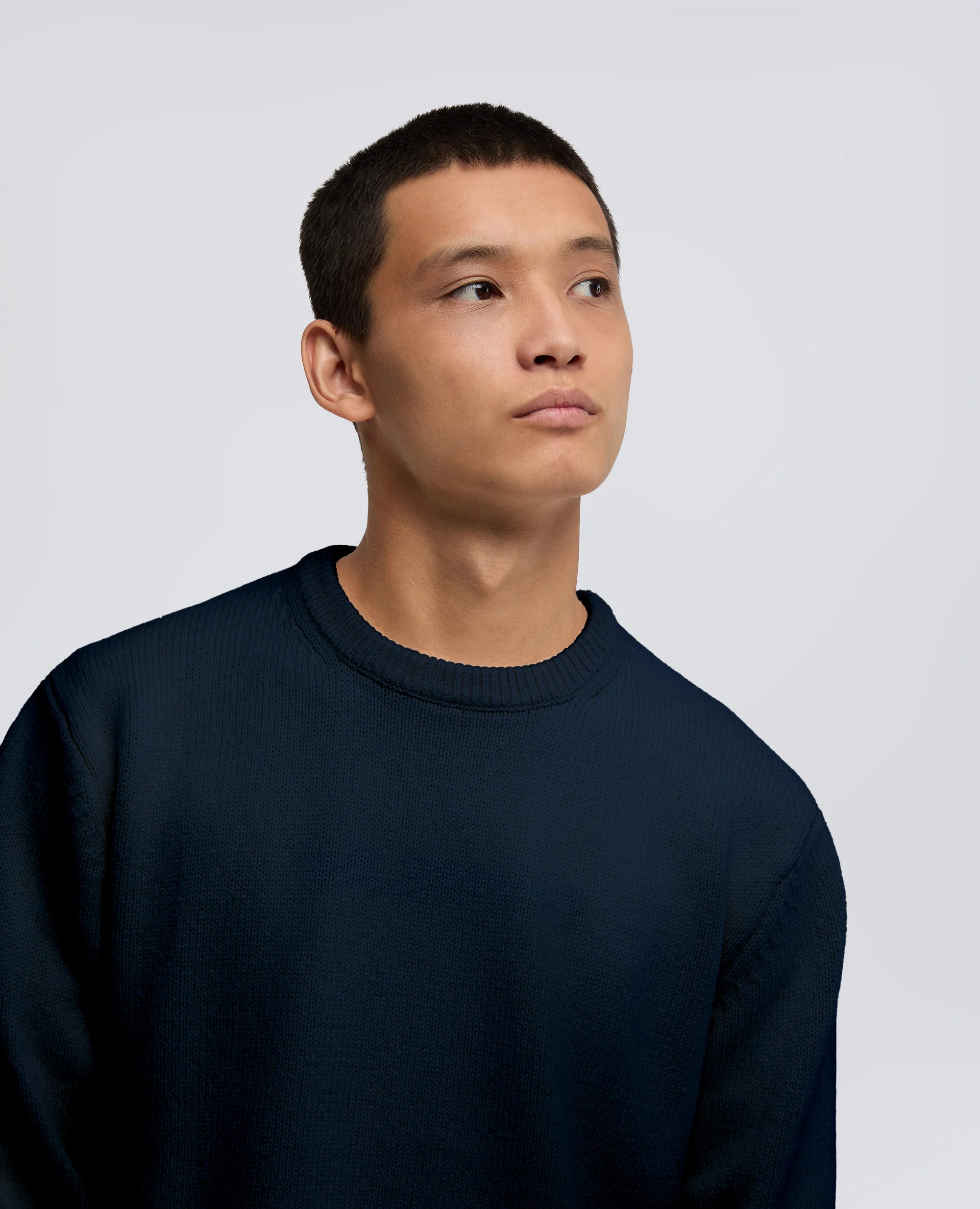 MAGLIA GIROCOLLO IN MISTO LANA - NAVY - Image 4