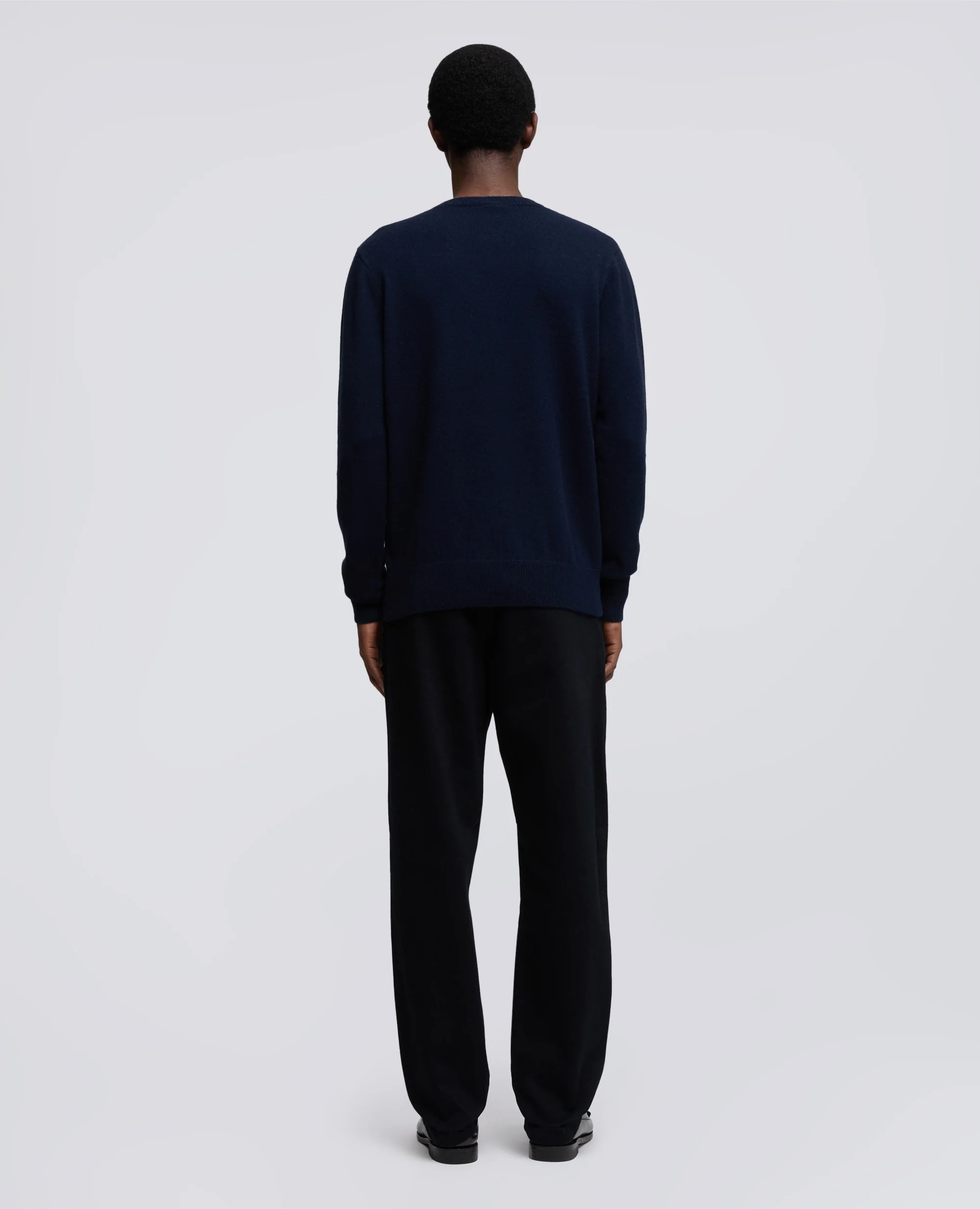 MAGLIA -SILENZIO- GIROCOLLO IN MISTO LANA, YAK E CASHMERE - NAVY - Image 3