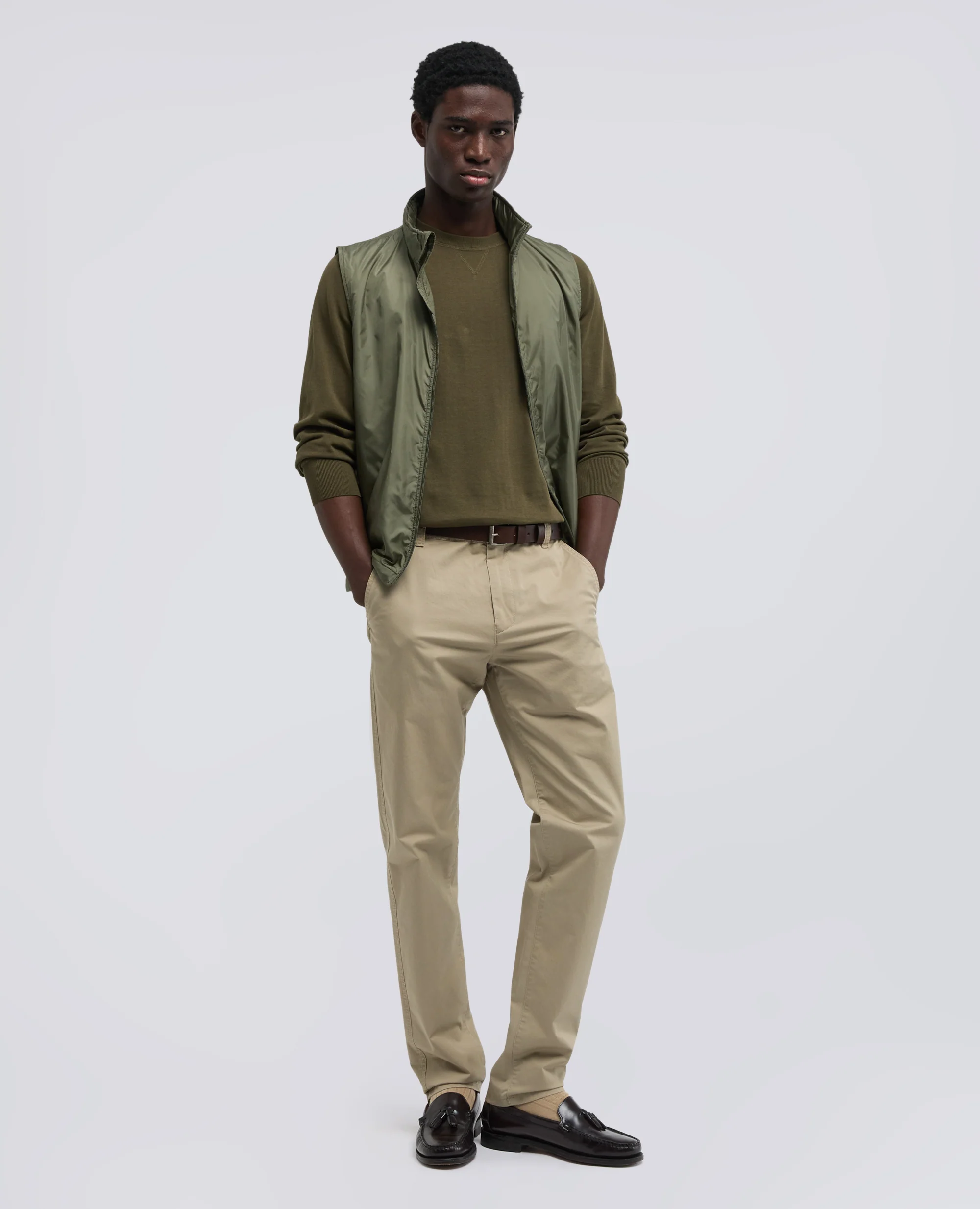 PANTALONE IN TWILL DI COTONE STRETCH - COLONIALE - Image 2