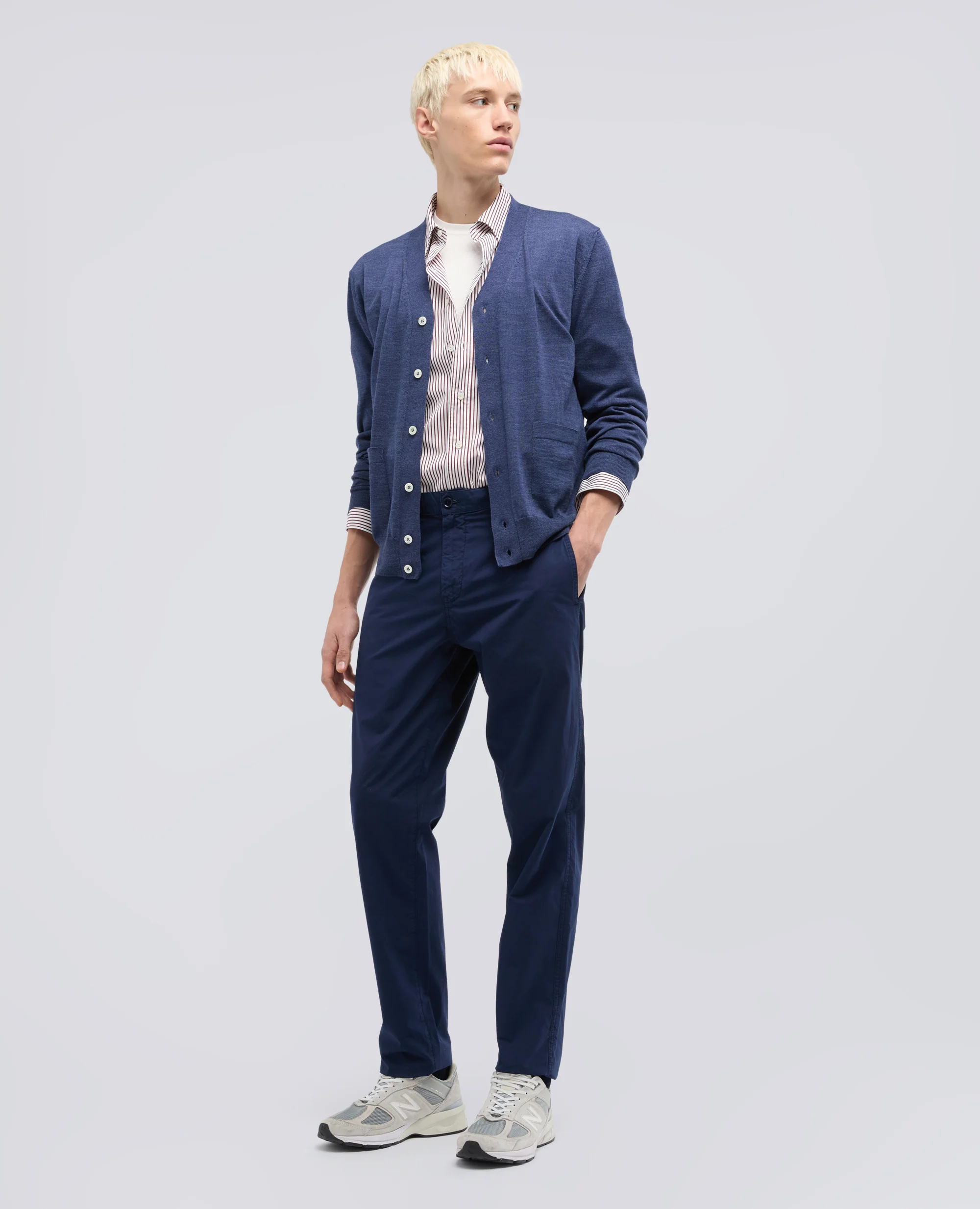 PANTALONE CHINO FUNZIONALE IN POPELINE DI COTONE - BLUETTE - Image 2