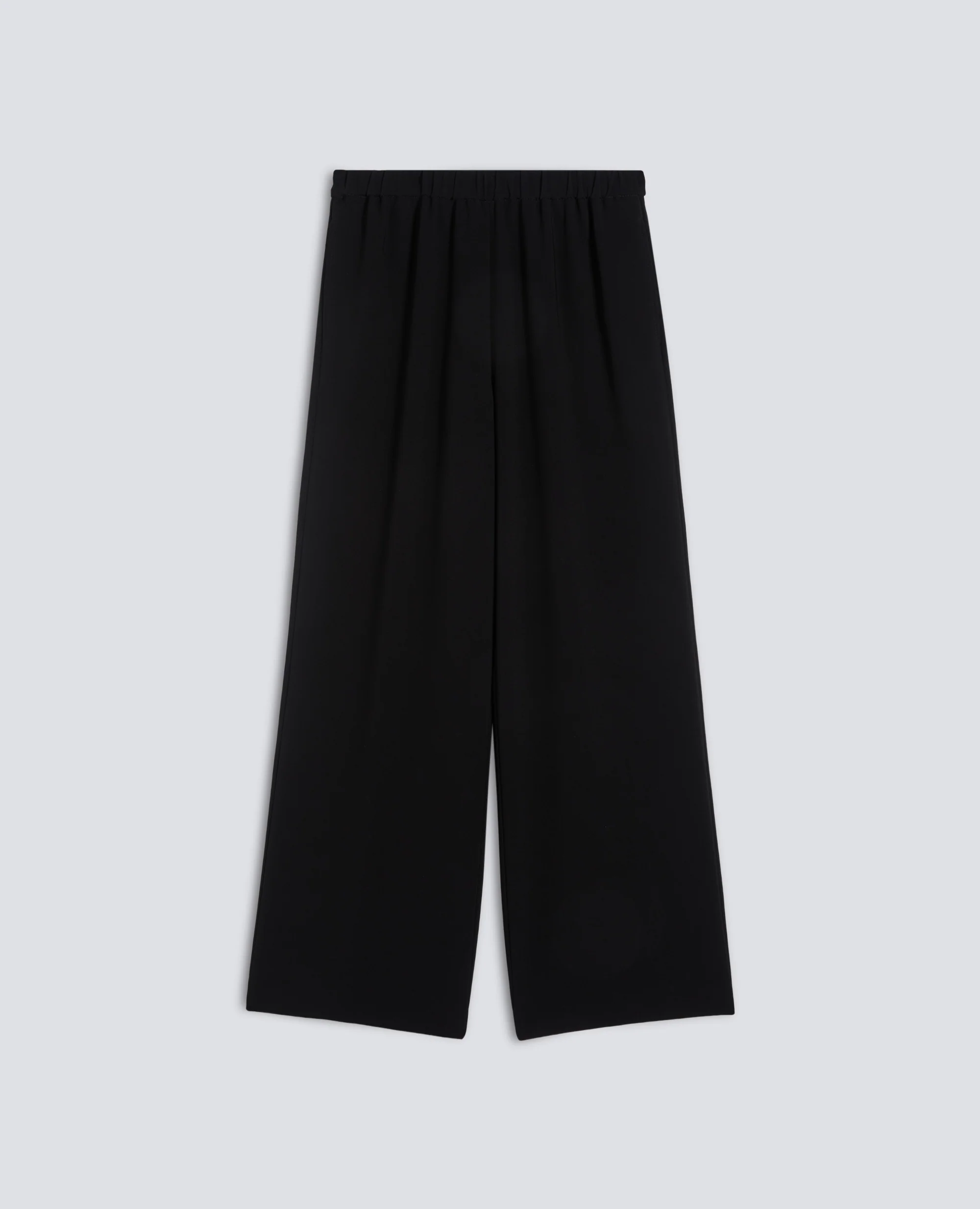PANTALONE IN CADY CREPE CON ELASTICO - NERO