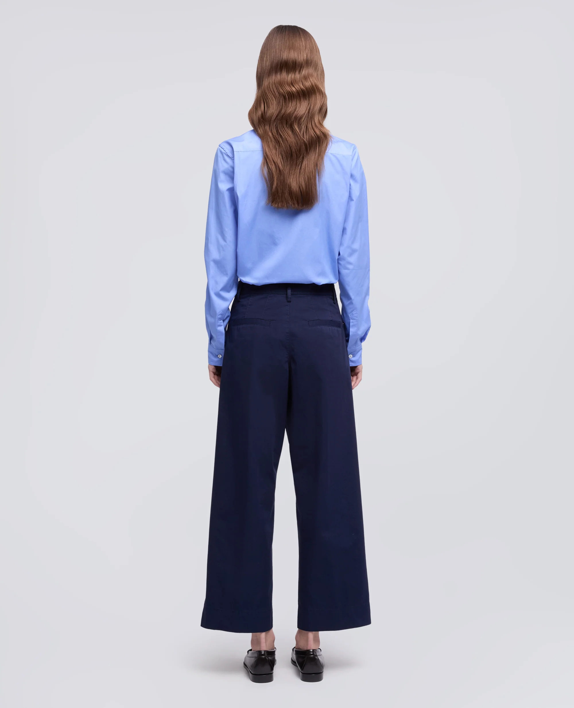 PANTALONE TIPO CARGO IN EXTRA FINE TWILL DI COTONE - CAPSULE AA - BLU - Image 3
