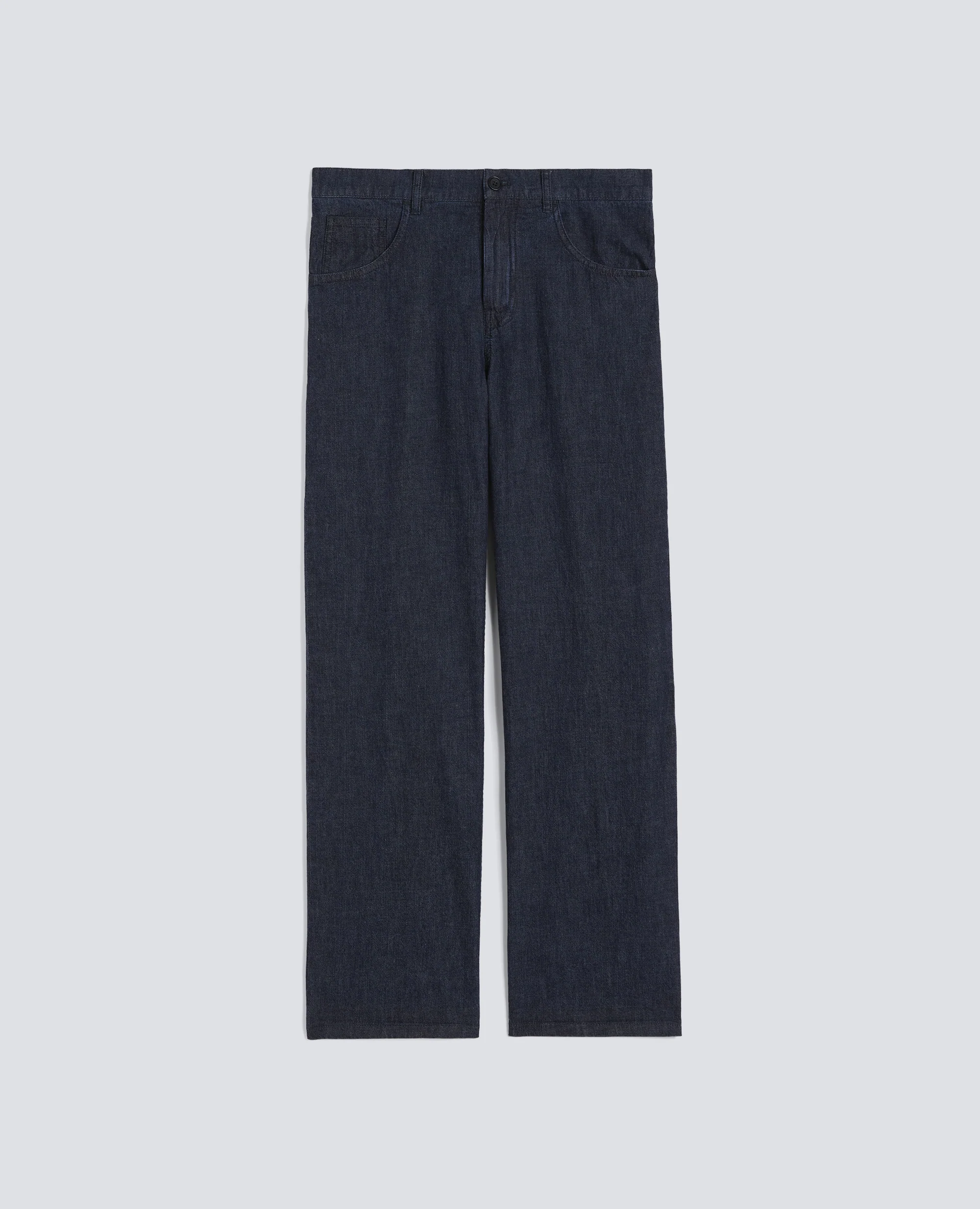 PANTALONE IN DENIM DI COTONE LEGGERO - DENIM SCURO