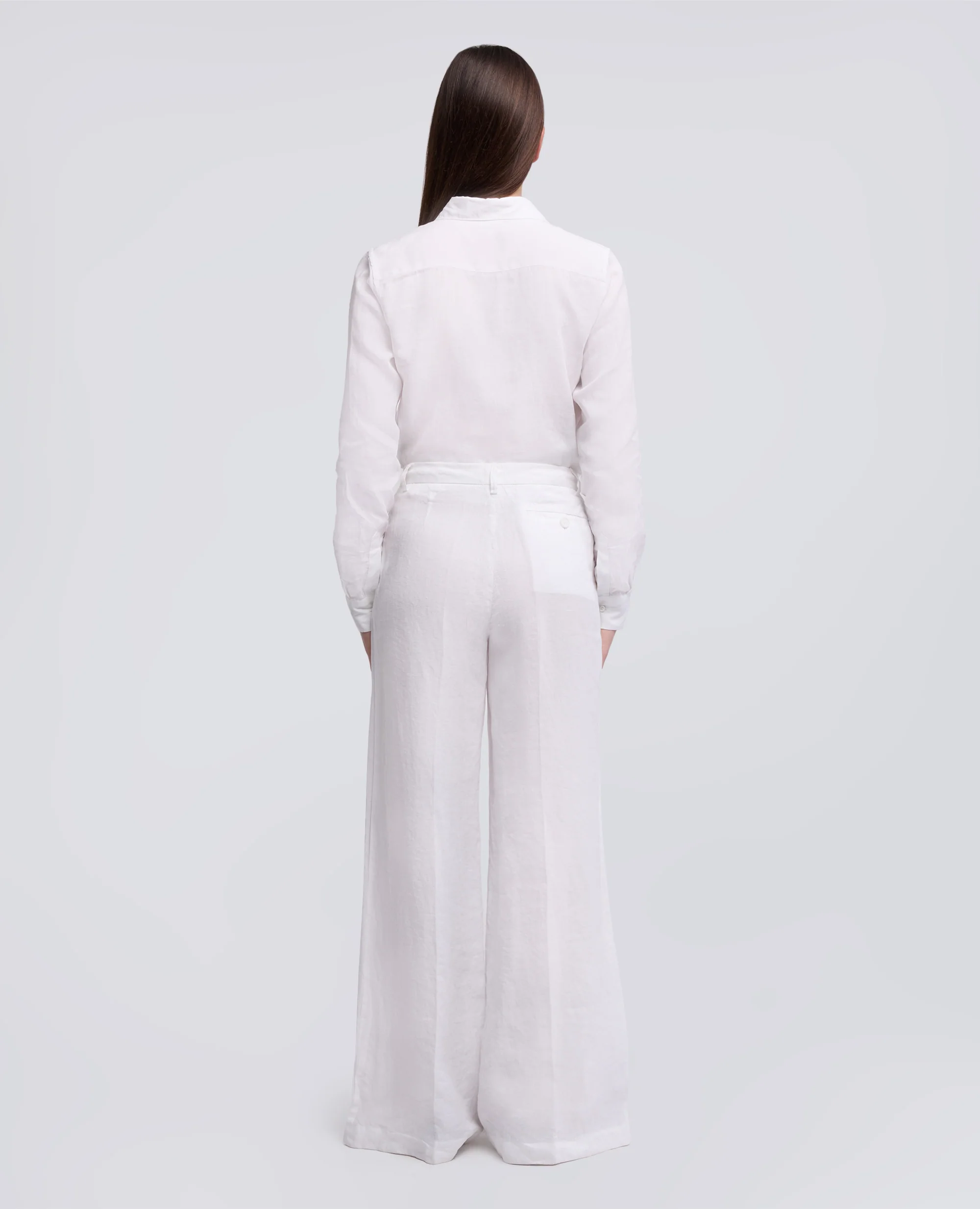 PANTALONE IN TELA DI LINO - BIANCO - Image 3