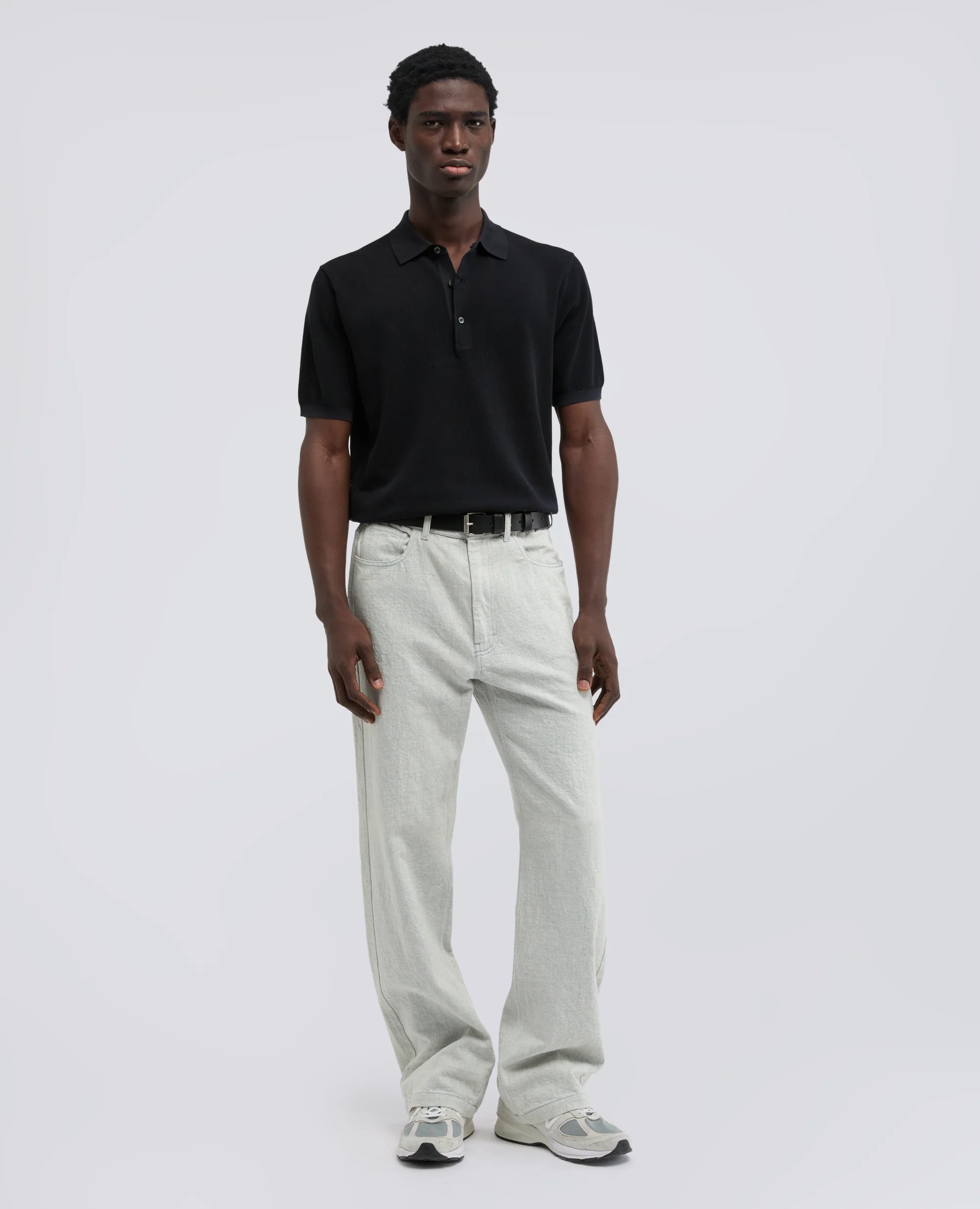 POLO IN COTONE TINTO CAPO - NAVY - Image 2