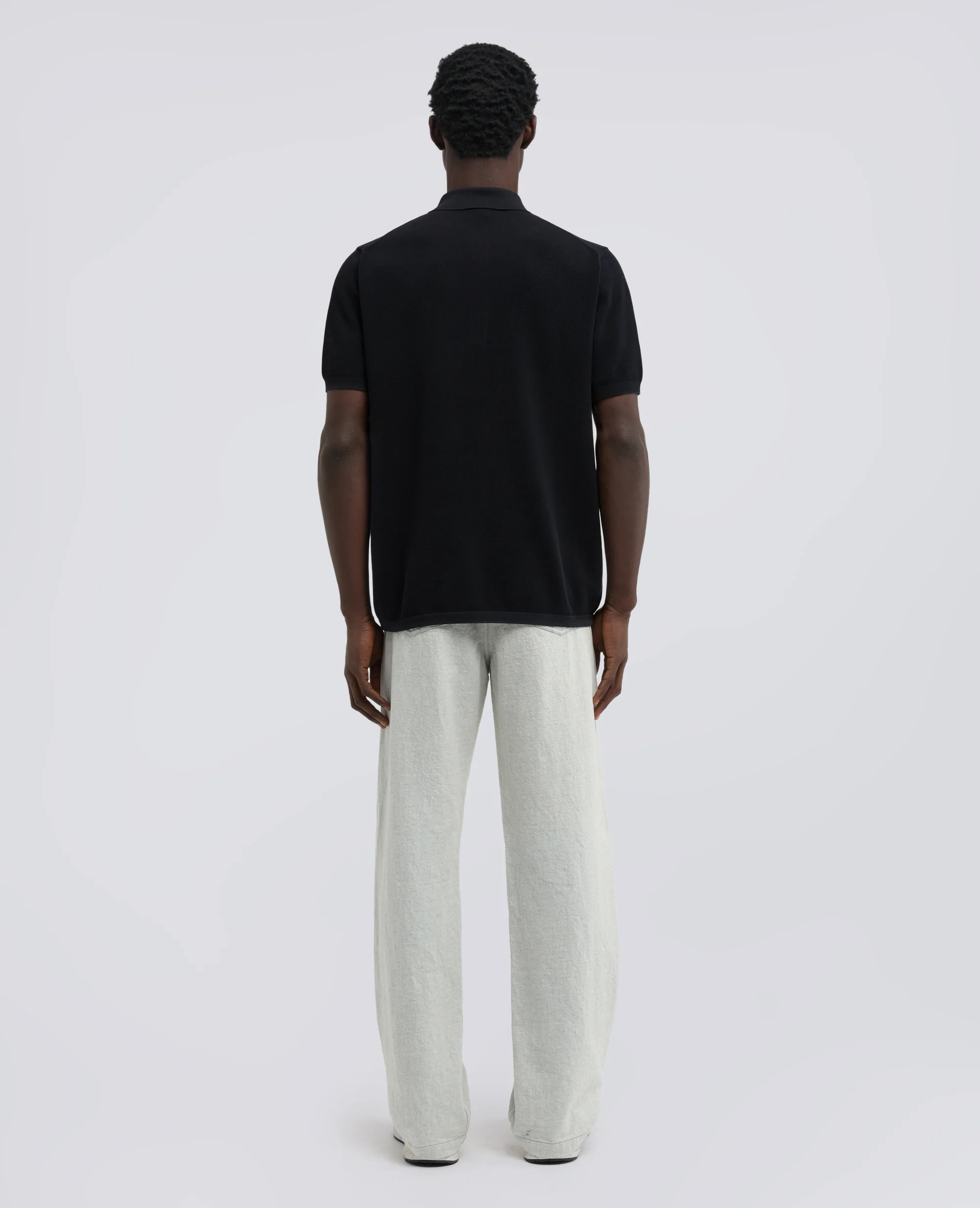 POLO IN COTONE TINTO CAPO - NAVY - Image 3