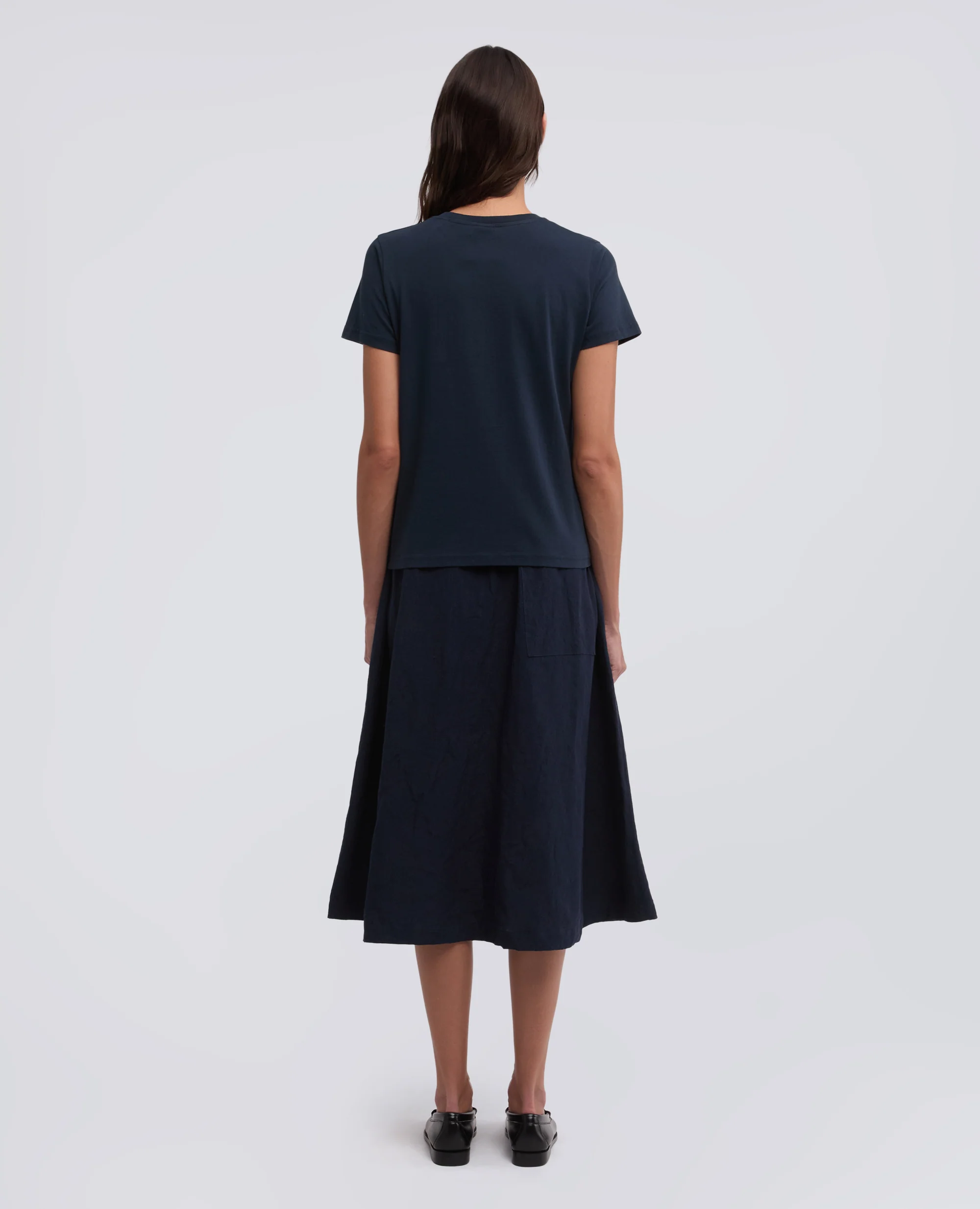 T-SHIRT IN JERSEY DI COTONE CON STAMPA -SILENZIO- IN GIAPPONESE - CAPSULE AA - NAVY - Image 3