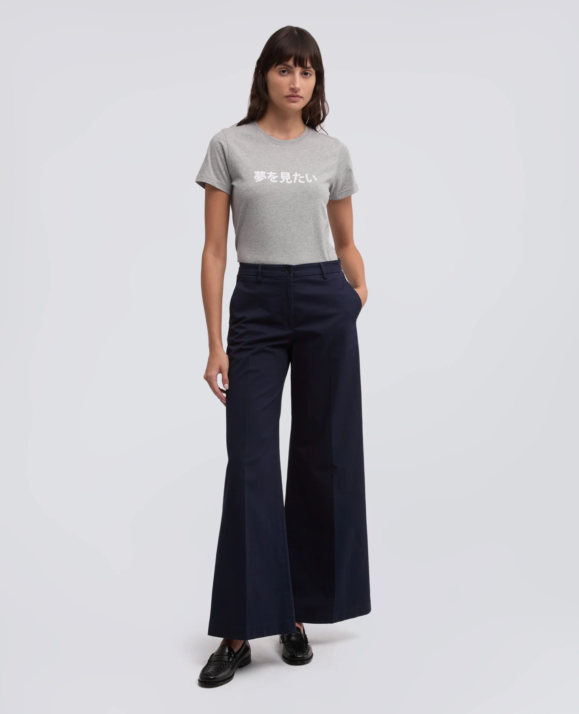 T-SHIRT IN JERSEY DI COTONE CON STAMPA -VOGLIO SOGNARE- IN GIAPPONESE - CAPSULE AA - MELANGE - Image 2