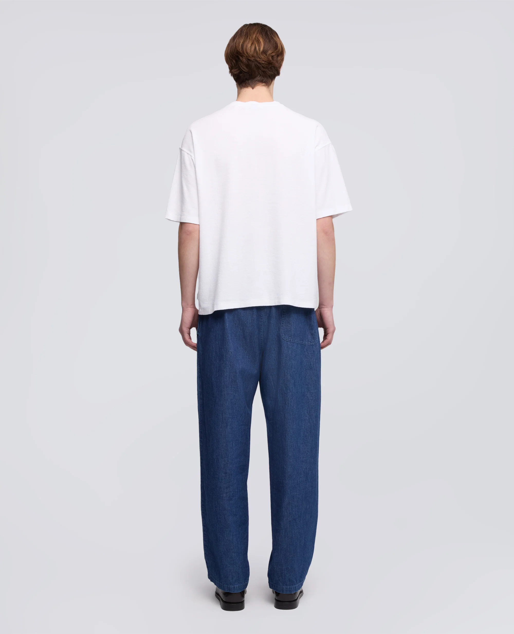 T-SHIRT IN SPUGNA DI COTONE CON TASCHINO - BIANCO - Image 3