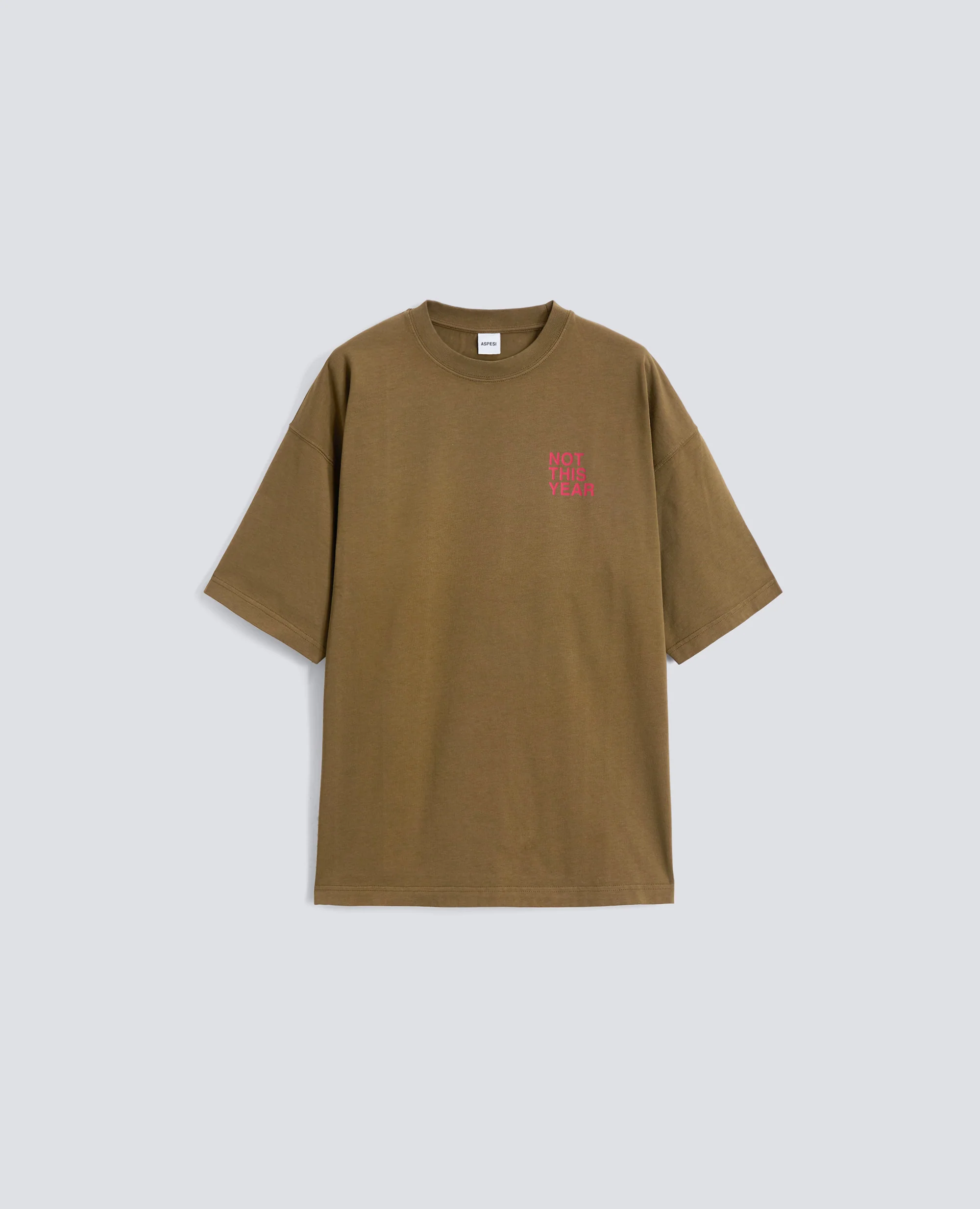 T-SHIRT -NOT THIS YEAR- IN JERSEY DI COTONE - MILITAR+SCRITTA ROSS