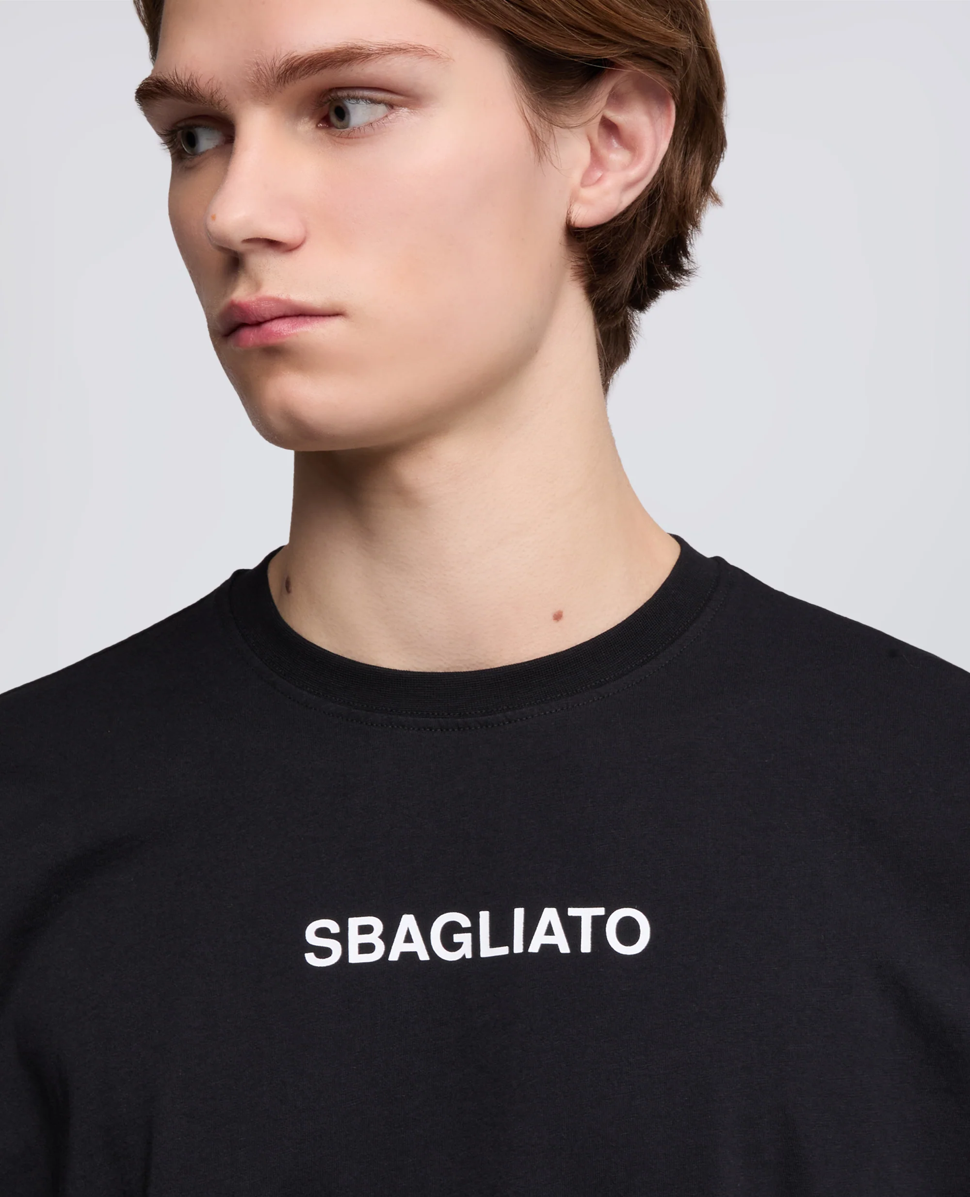 T-SHIRT IN JERSEY DI COTONE CON STAMPA -SBAGLIATO- - NERO - Image 4